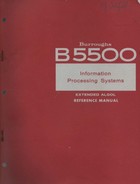 Burroughs B5500 Information Processing Systems Extended ALGOL Reference Manual