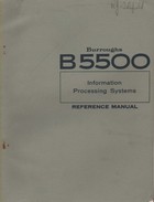Burroughs B5500 Information Processing Systems Reference Manual