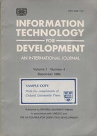 Information Technology for Development, December 1986