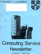 University of Cambridge Computing Service January/February 1986 Newsletter 123 