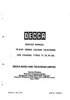 Decca Service Manual: 70&90 Series Colour Television
