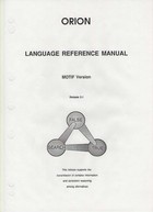 Orion Language Reference Manual (MOTIF Version)