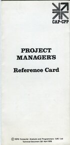 CAP-CPP Project Manager's Reference Card