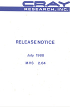 Cray Release Notice MVS 2.04