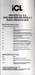 ICL MS-DOS, DRS Quick Reference Card