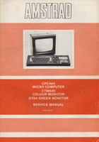 Amstrad CPC464 Micro Computer and CTM640 GT64 Monitor Service Manual
