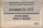 Casio fx-105 calculator operation manual