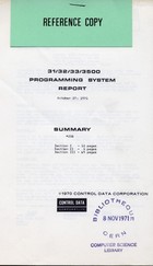 31,32,33,3500 Programming System Report