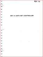 Control Data - 6671-A Data Set Controller - Manual
