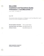 MicroVMS Installation & Operations Guide: VAXstation I, II and MicroVAX I, II