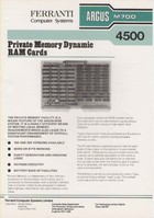 Ferranti Argus M700 4500 Private Memory Dynamic RAM cards