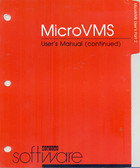 Digital DEC MicroVMS User's Manual (continued)