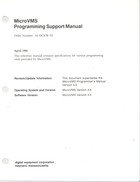 MicroVMS Programming Support Manual
