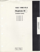Ringbinder 35: VAX/VMS V5.0 Installation Guides