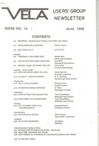 Vela User's Group Newsletter  - Issue 14 June 1988