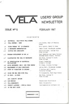 Vela User's Group Newsletter  - Issue 10 February 1987
