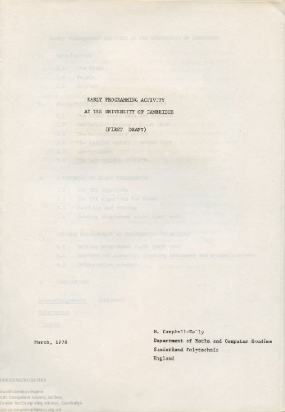 Article: 58515 Campbell-Kelly, Early Programming Activity at the University of Cambridge (Mar 1978)