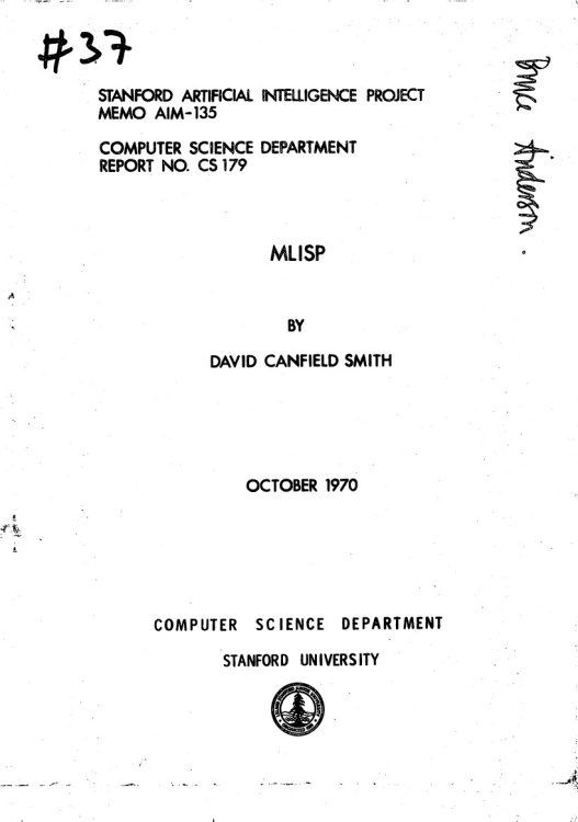 Article: Stanford Artificial Intelligence Project Memo AIM-135 - MLISP