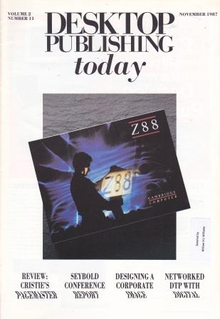 Scan of Document: Desktop Publishing Today November 1987