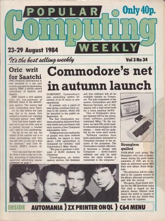 Article: Popular Computing Weekly Vol 3 No 34 - 23-29 August 1984 
