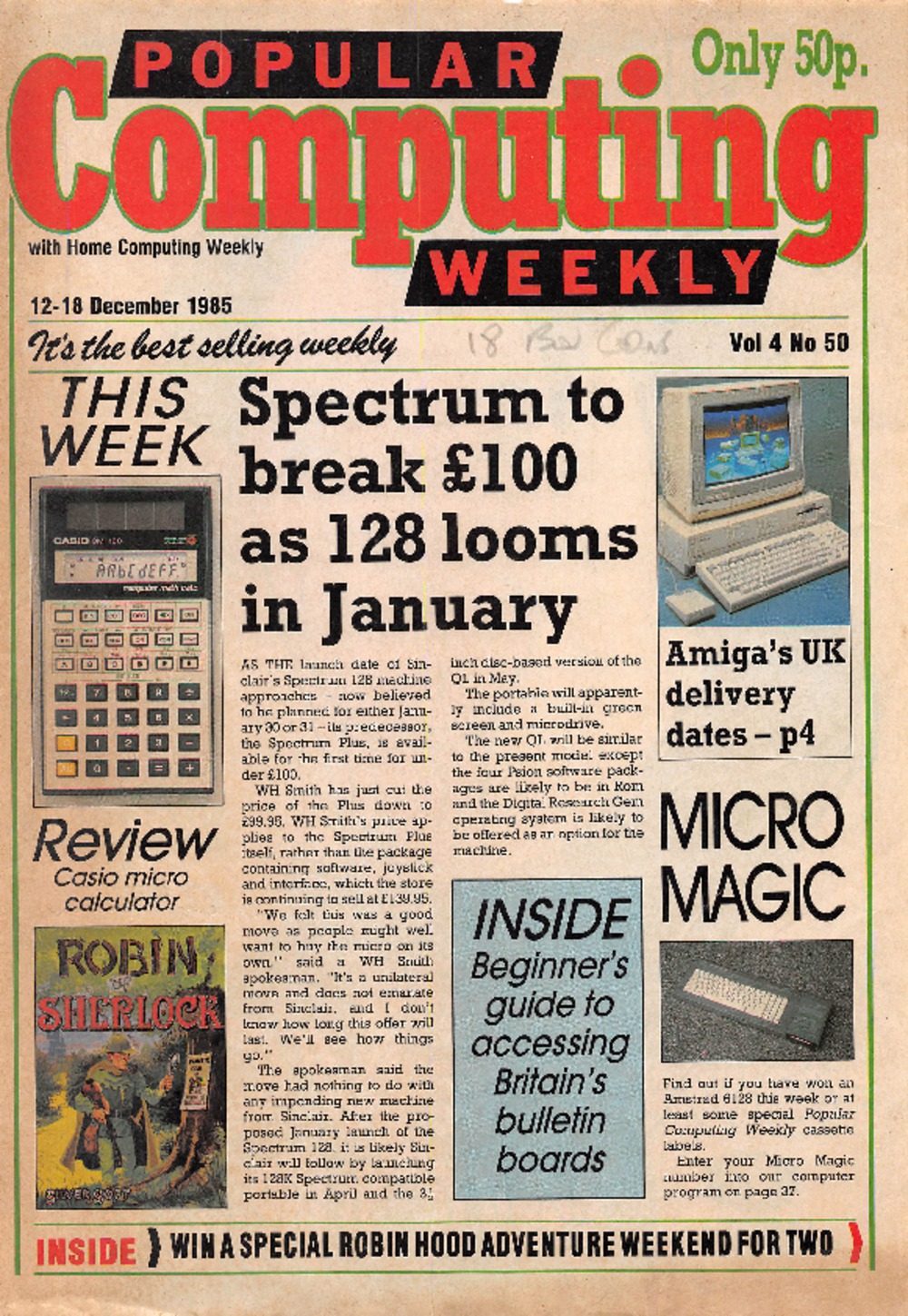 Article: Popular Computing Weekly Vol 4 No 50 - 12 -18 December 1985