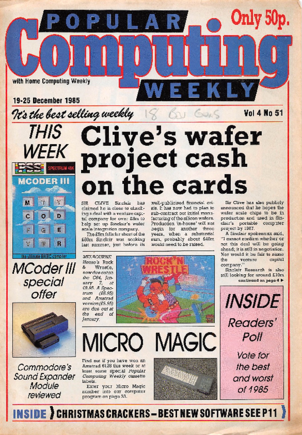 Article: Popular Computing Weekly Vol 4 No 51 - 19-25 December 1985