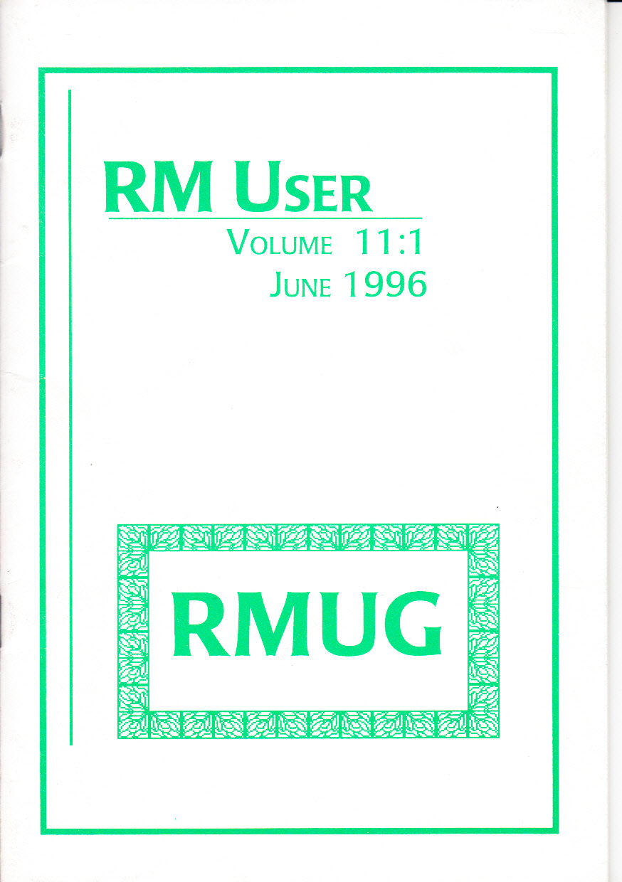 Article: RM User Volume 11:1 - June 1996