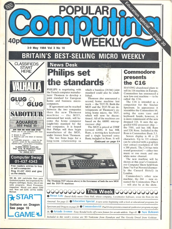 Article: Popular Computing Weekly Vol 3 No 18 - 3-9 May 1984