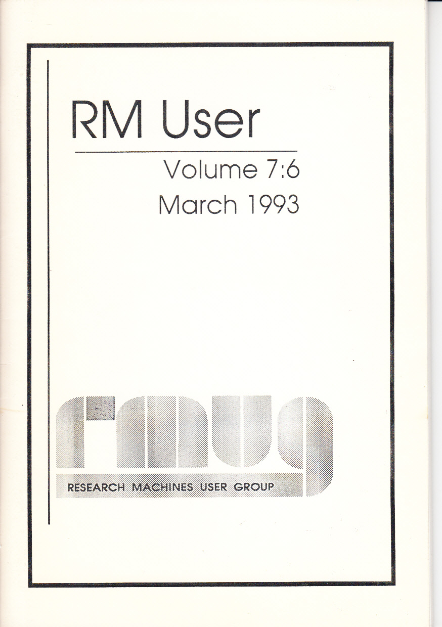 Article: RM User Volume 7:6 - March 1993