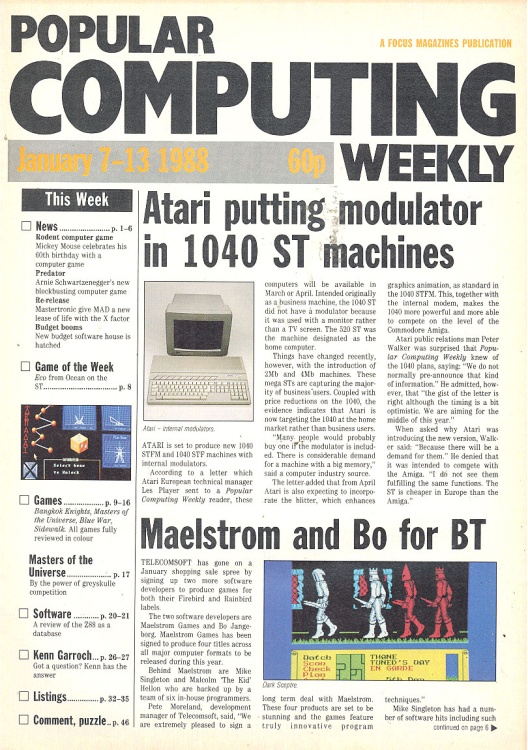 Scan of Document: Popular Computing Weekly - 7-13 January 1988