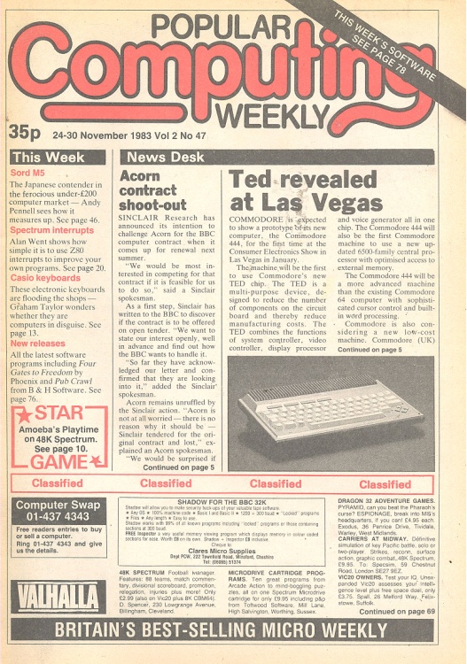 Article: Popular Computing Weekly Vol 2 No 47 - 24-30 November 1983
