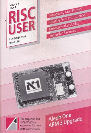 Article: Risc User - Volume 3 Issue 1 - November 1989