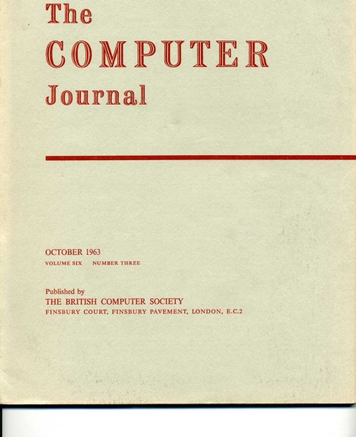 Scan of Document: The Computer Journal October 1963