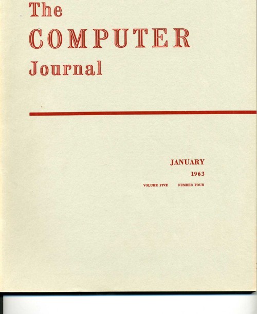 Scan of Document: The Computer Journal January 1963