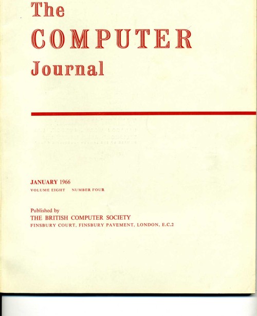 Scan of Document: The Computer Journal January 1966