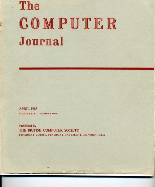 Scan of Document: The Computer Journal April 1963