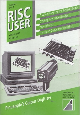 Article: Risc User - Volume 3  Issue 4 - March 1990
