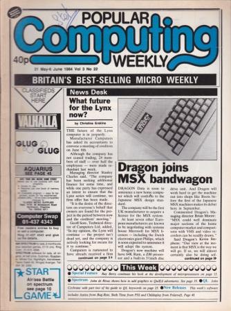 Article: Popular Computing Weekly Vol 3 No 22 - 31 May - 6 June 1984