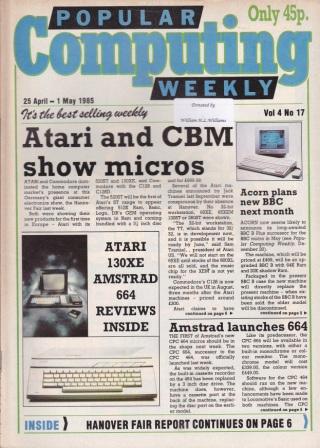 Article: Popular Computing Weekly Vol 4 No 17 - 25 April - 1 May 1985