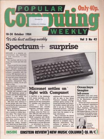 Article: Popular Computing Weekly Vol 3 No 42 - 18-24 October 1984