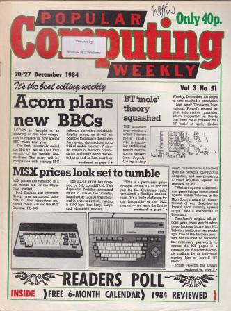 Article: Popular Computing Weekly Vol 3 No 51 - 20-27 December 1984