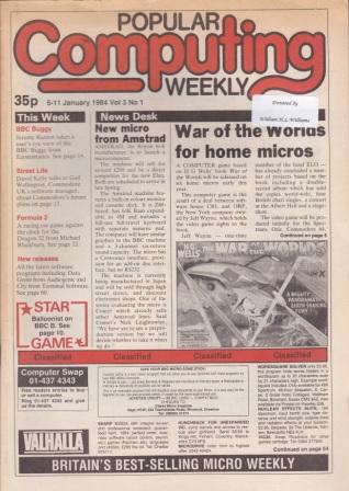 Article: Popular Computing Weekly Vol 3 No 01 - 5-11 January 1984 
