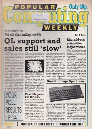 Article: Popular Computing Weekly Vol 4 No 04 - 24-30 January 1985