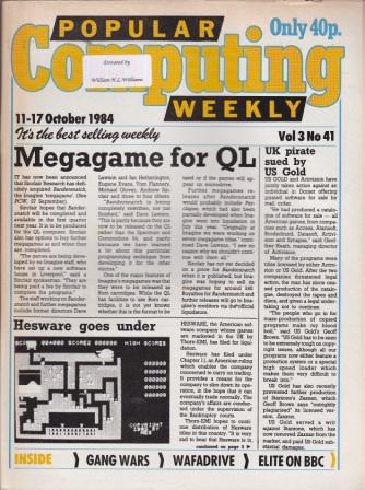 Article: Popular Computing Weekly Vol 3 No 41 - 11-17 October 1984  