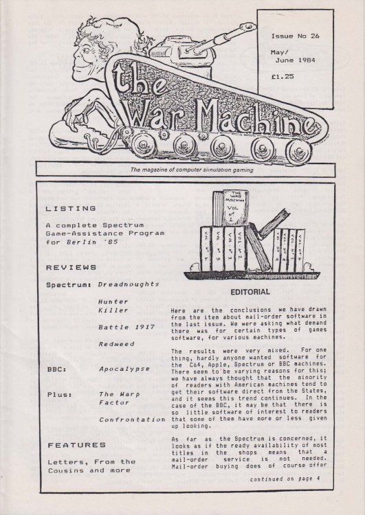 Scan of Document: The War Machine Issue No. 26 - May/June 1984