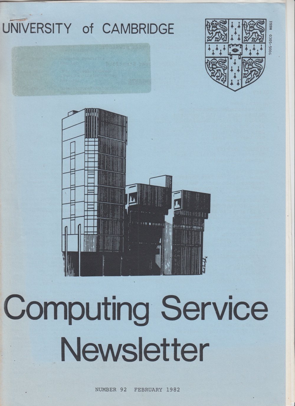 Article: University of Cambridge Computing Service February 1982 Newsletter 92
