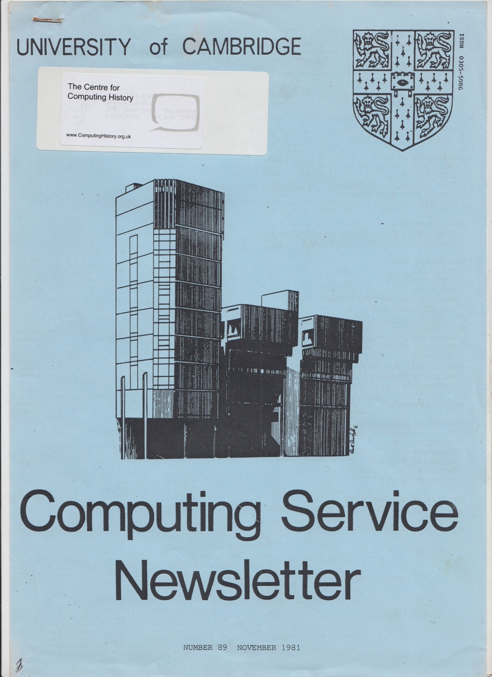 Article: University of Cambridge Computing Service November 1981 Newsletter 89