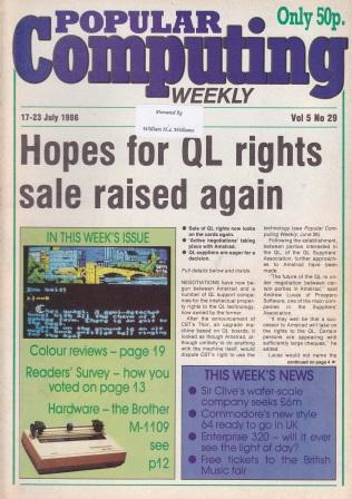 Article: Popular Computing Weekly Vol 5 No 29 - 17-23 July 1986