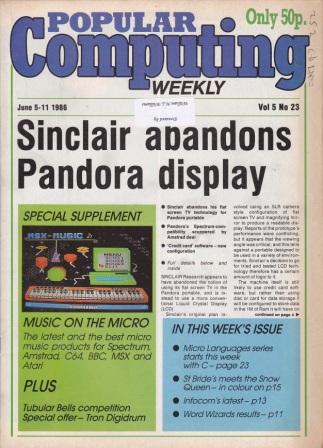 Article: Popular Computing Weekly Vol 5 No 23 - 5-11 June 1986