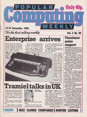 Article: Popular Computing Weekly Vol 3 No 50 - 13-19 December 1984 